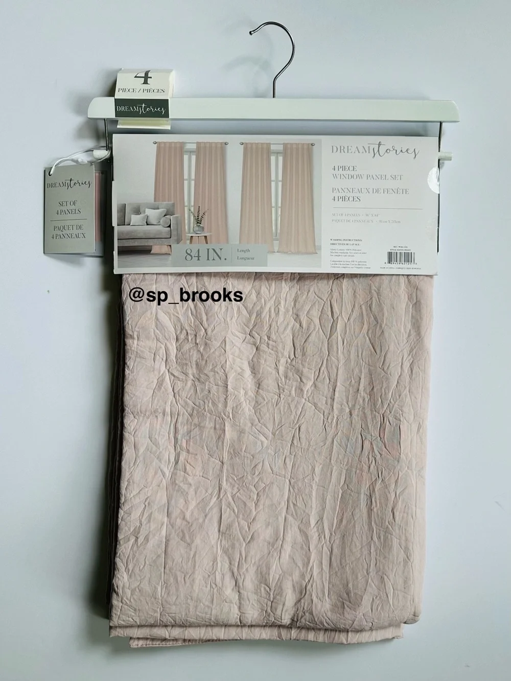 🎁NWT Dream Stories 4-Piece Window Panel Drape Set - Maven Peony Pink 36x84”